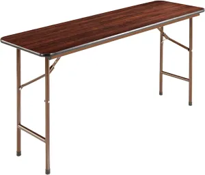 Alera FT726018MY 59.88 in. W x 17.75 in. D x 29.13 in. H Rectangular Wood Folding Table - Mahogany