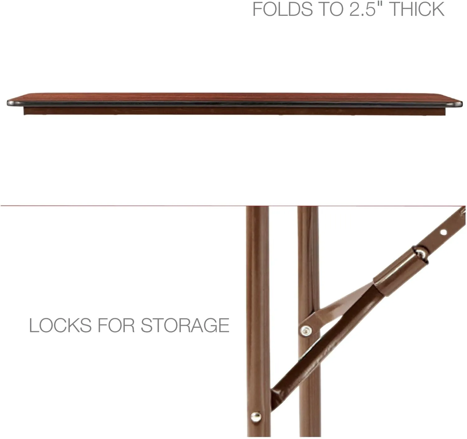 Alera FT726018MY 59.88 in. W x 17.75 in. D x 29.13 in. H Rectangular Wood Folding Table - Mahogany