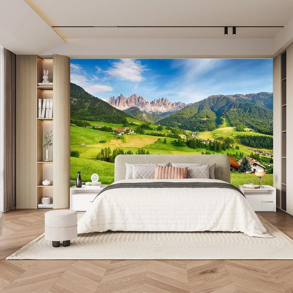 Alpine Grassland 3D Wall Sticker Mural, Natural Scenery Removable Large Self Adhesive -Peel and Stick Wall Wallpaper,Fadeless Odorless for Bedroom Home Decor,135" W x 106.3" H