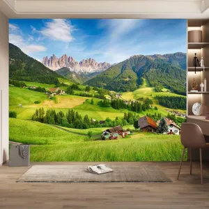 Alpine Grassland 3D Wall Sticker Mural, Natural Scenery Removable Large Self Adhesive -Peel and Stick Wall Wallpaper,Fadeless Odorless for Bedroom Home Decor,135" W x 106.3" H