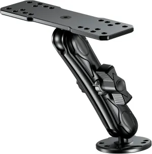 Aluminum Alloy Fish Finder Mount with B Size 1" Ball Rectangular Plate & Round Base, 5.9" Long Arm Marine Electronic Mount Compatible with Garmin, Lowrance, Humminbird, Raymarine and More