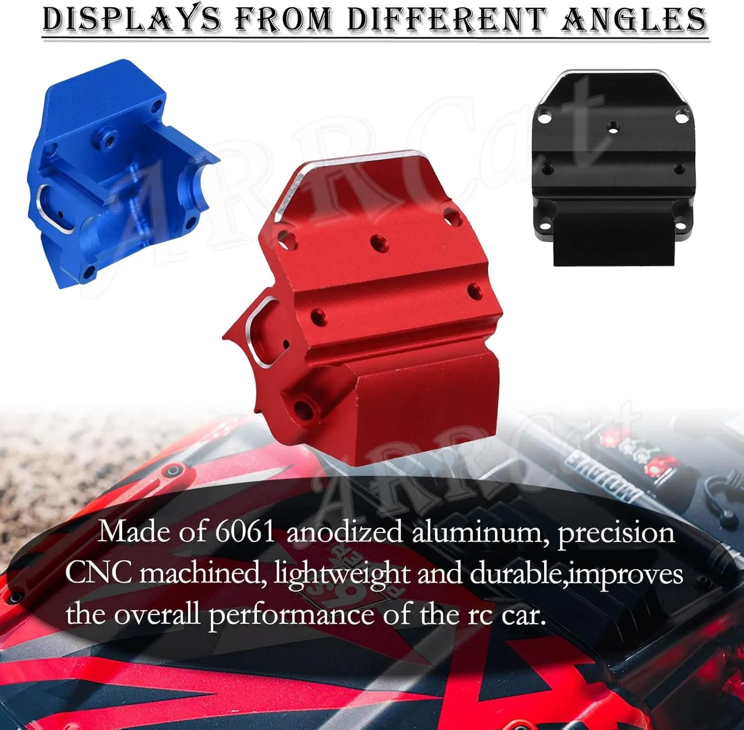 Aluminum Gearbox Case Bulkhead Cover for 1/7 1/8 ARRMA 6S BLX Typhon Kraton Notorious Outcast Mojave Infraction Felony Talion Limitless 6S BLX, RC Upgrade Parts,Replace #AR310854#AR310427,Blue