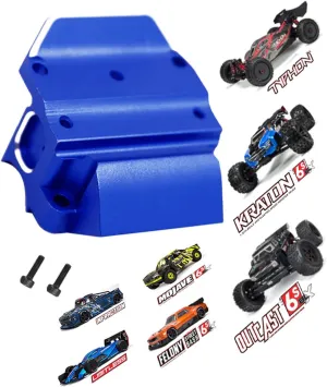 Aluminum Gearbox Case Bulkhead Cover for 1/7 1/8 ARRMA 6S BLX Typhon Kraton Notorious Outcast Mojave Infraction Felony Talion Limitless 6S BLX, RC Upgrade Parts,Replace #AR310854#AR310427,Blue