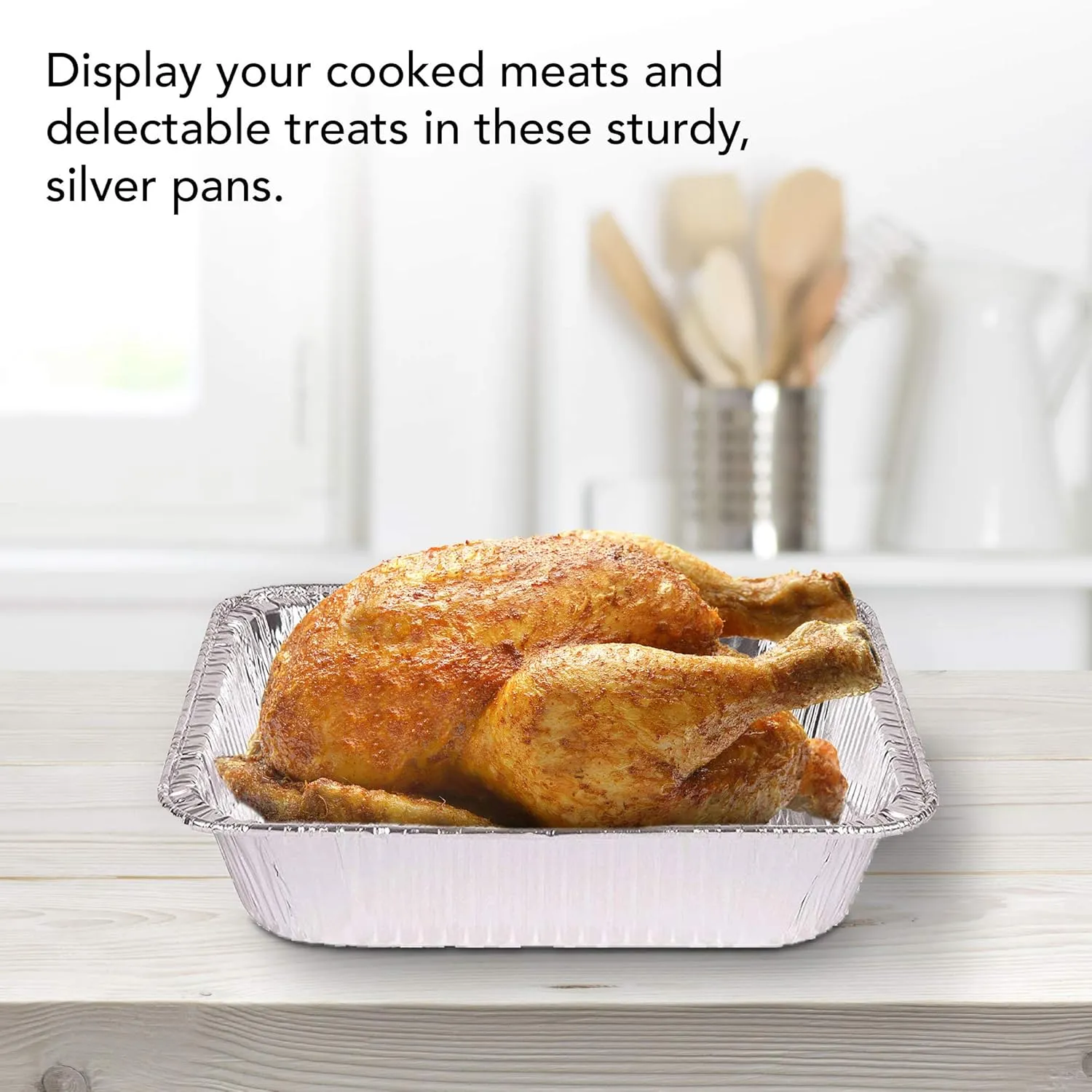 Aluminum Pans 9x13 Disposable Foil Baking Pans (100 Pack) - Half Size Steam Table Deep Pans - Tin Foil Pans Great for Cooking, Heating, Storing, Prepping Food
