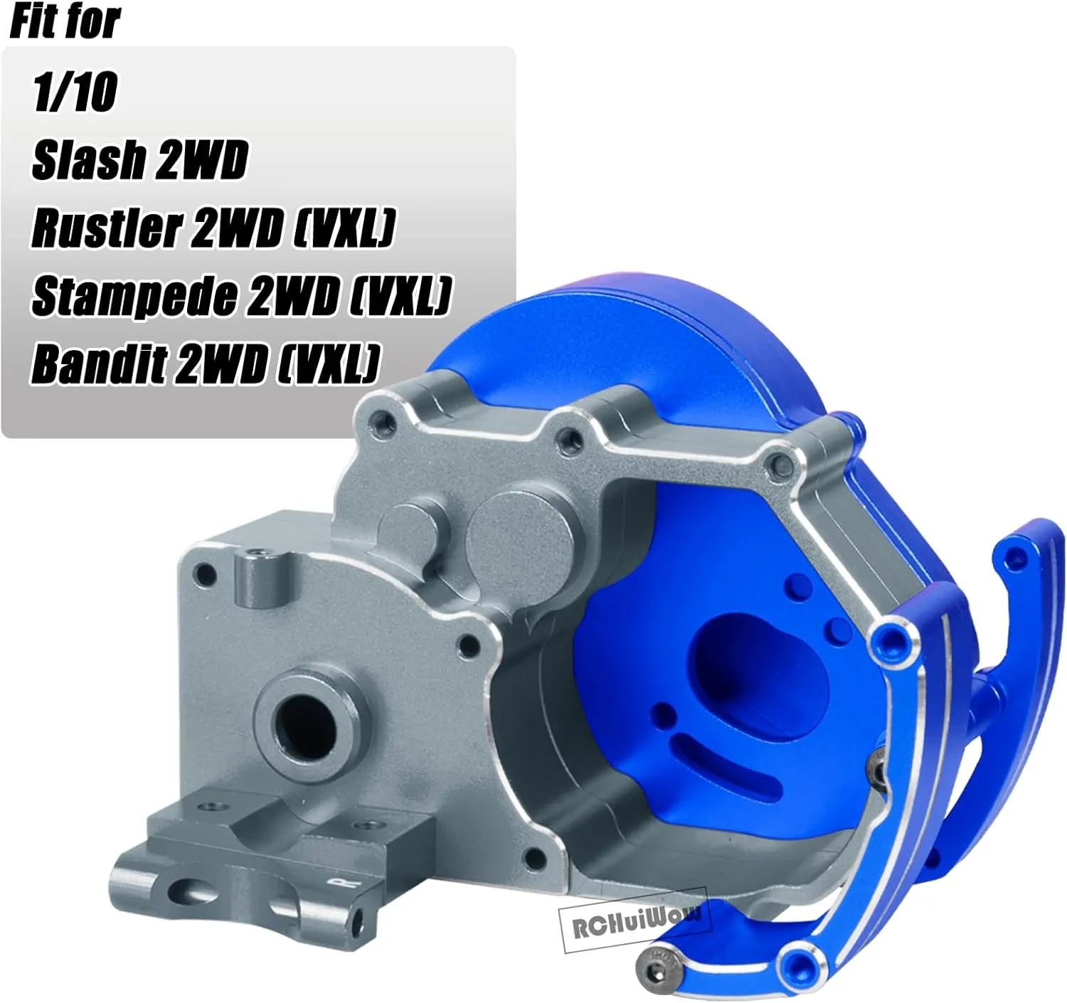 Aluminum Transmission Case Upgrades for 1/10 Slash, Rustler, Stampede, Bandit - Alloy RC Transmission Box, Navy Blue