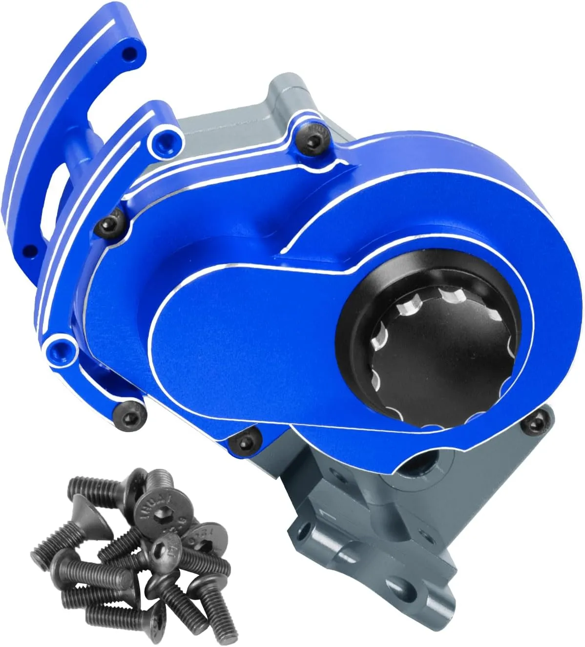 Aluminum Transmission Case Upgrades for 1/10 Slash, Rustler, Stampede, Bandit - Alloy RC Transmission Box, Navy Blue