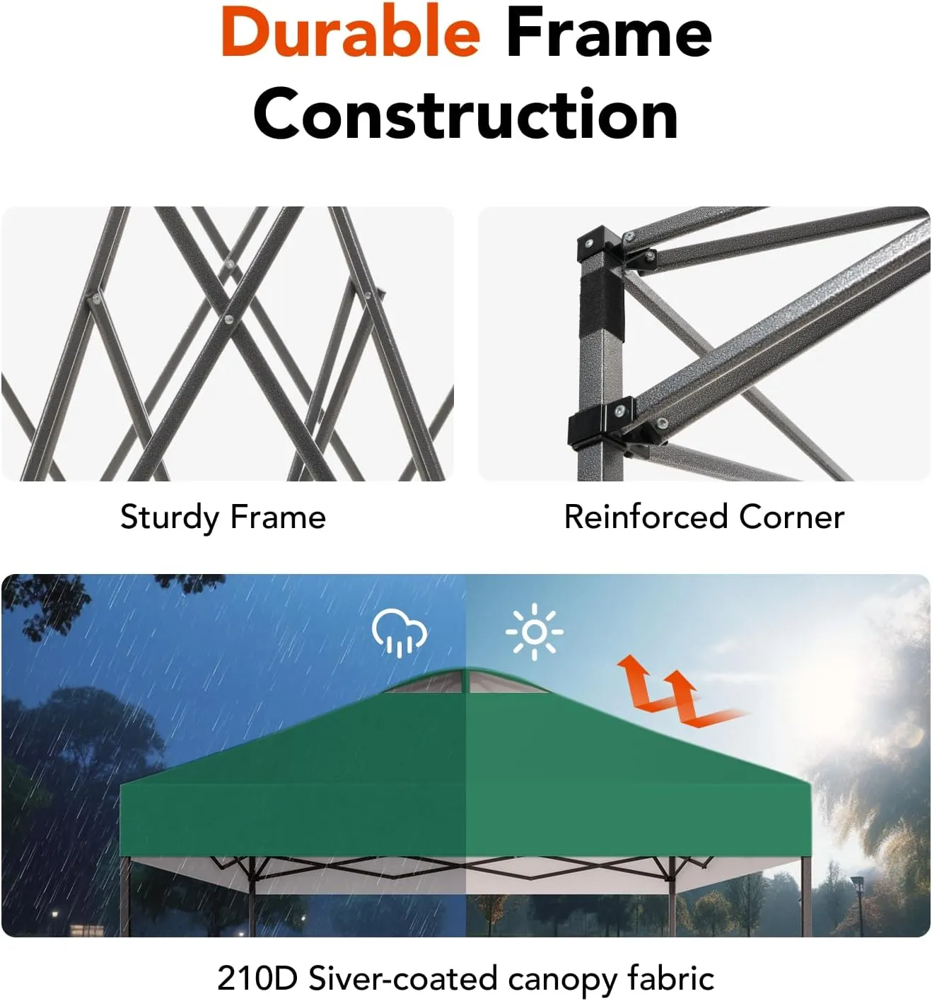 Amada 10x10 Pop Up Canopy, Beach Tent with One Push Setup - Easy Outdoor Sun Shade for Events, Parties, Camping, Gazebo with Wheel Cover Bag, 3-Speed Adjustable Height, Green