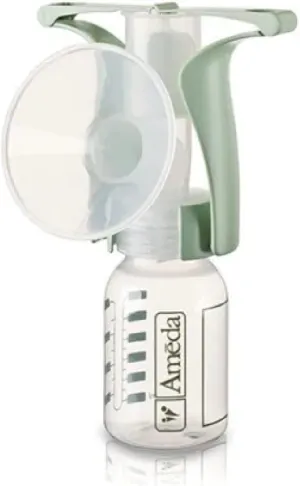 Ameda Portable Manual Breast Pump, Breast Feeding Essentials, Portable, BPA and DEHP Free