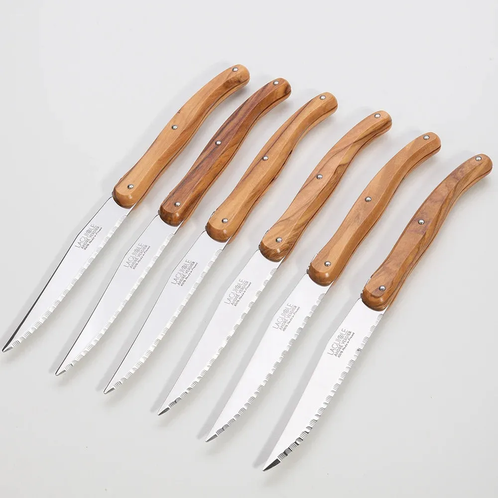 ANDRE VERDIER - DEBUTANT SERRATED KNIFE SET/6 - STAINLESS STEEL/OLIVE WOOD