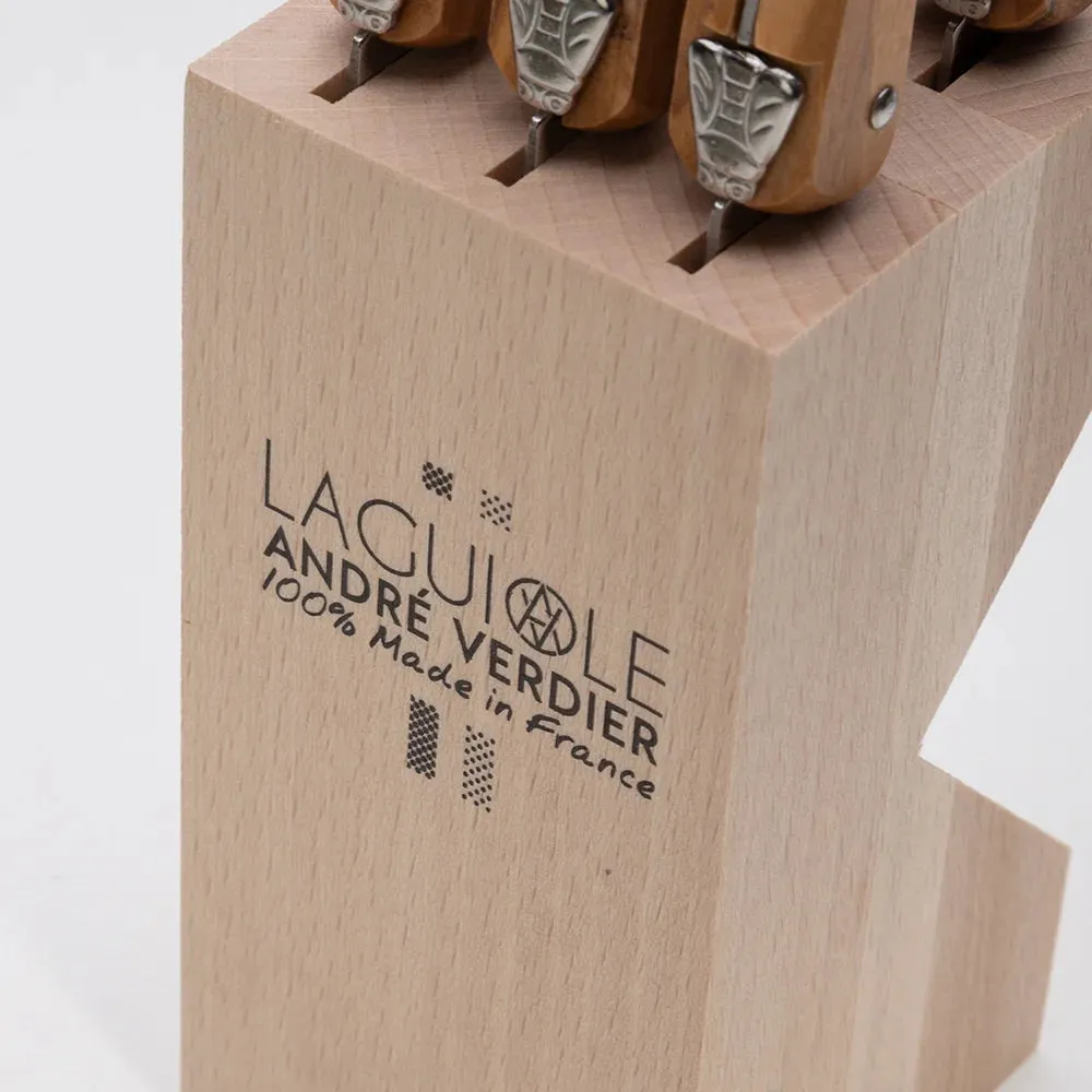 ANDRE VERDIER - DEBUTANT SERRATED KNIFE SET/6 - STAINLESS STEEL/OLIVE WOOD