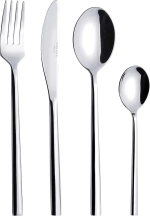 Annova Silverware Set 24 PCS Set Forged Premium Stainless Steel/Flatware - 6 x Dinner Forks, 6 x Dinner Knives, 6 x Dinner Spoons, 6 x Dessert Spoons - Service for 6
