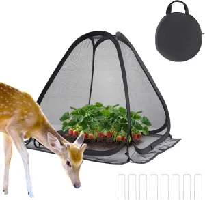 ANPHSIN Durable Plant Covers - Pop-up Fine Mesh Plant Tents with 8 Stakes, 22''x22''x23'' Garden Crop Guard Protectors Cages for Vegetables Fruits Away from Animals Birds Deer Squirrels,1 Pack
