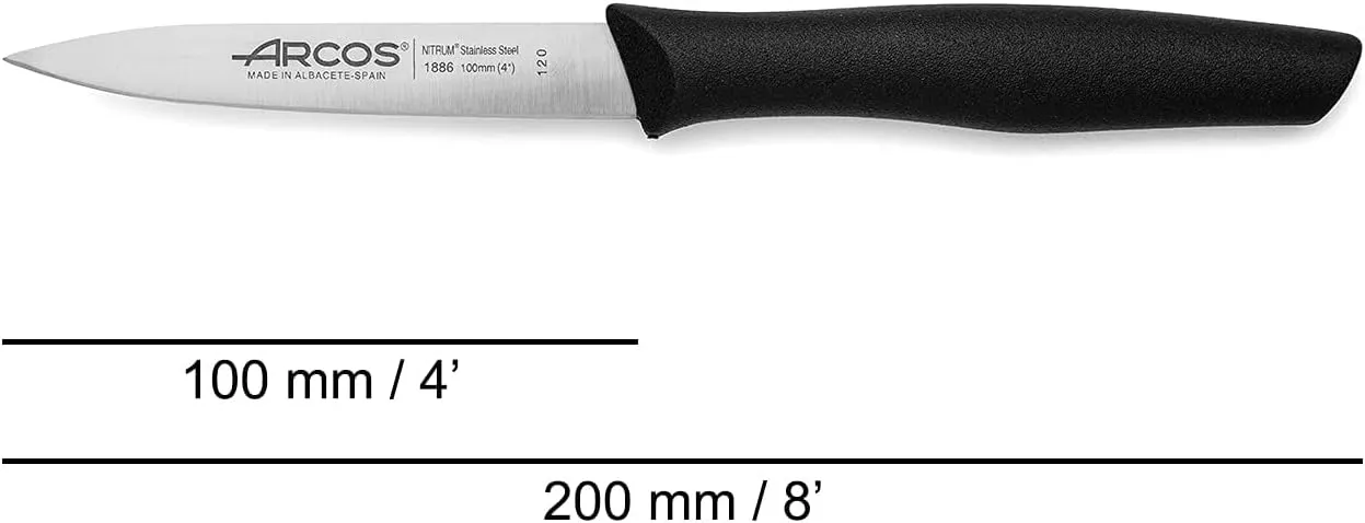 Arcos Kitchen Knife 6 Inch Nitrum Stainless Steel. 160 mm Blade. Professional Utilty Knife.Professional Kitchen Knife. Ergonomic Polyoxymethylene POM Handle. Series Kyoto. Color Black