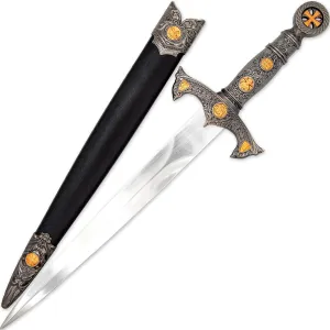Armory Replicas - Expedition of Faith Medieval Stainless Steel Arming Dagger - Templar Crusader Knight Costume Cosplay Reenactment Knife w/Hard Scabbard