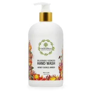Aromatherapy Luxury Liquid Hand Soap – Vegan, Moisturizing Hand Wash with Aloe Vera, Botanical Oils, Honeysuckle Amber Scent – Fancy Liquid Hand Soap for Bathrooms, Kitchen, More, 16 Oz.