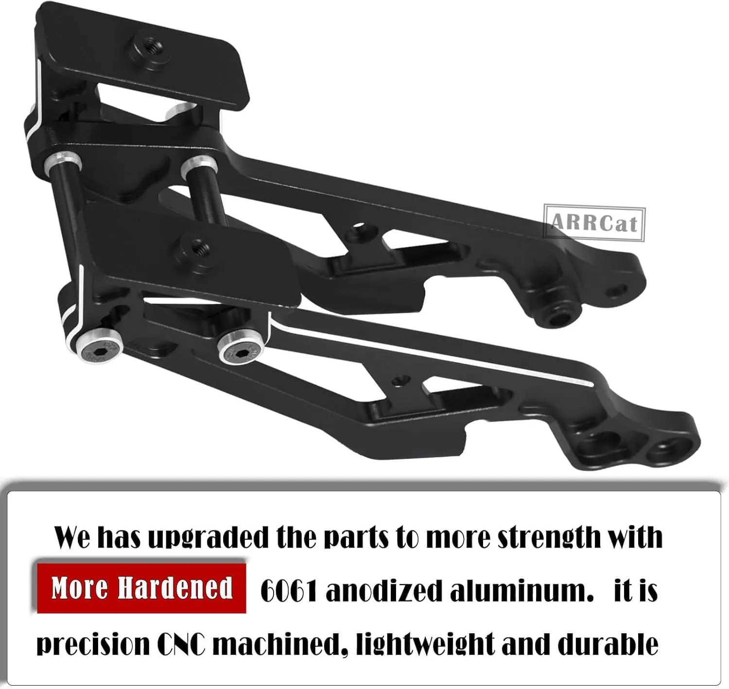 ARRMA Aluminum Wing Mount Upgrades - Compatible with Typhon, Outcast, Kraton, Notorious, Talion, Replaces AR320347 (Black)