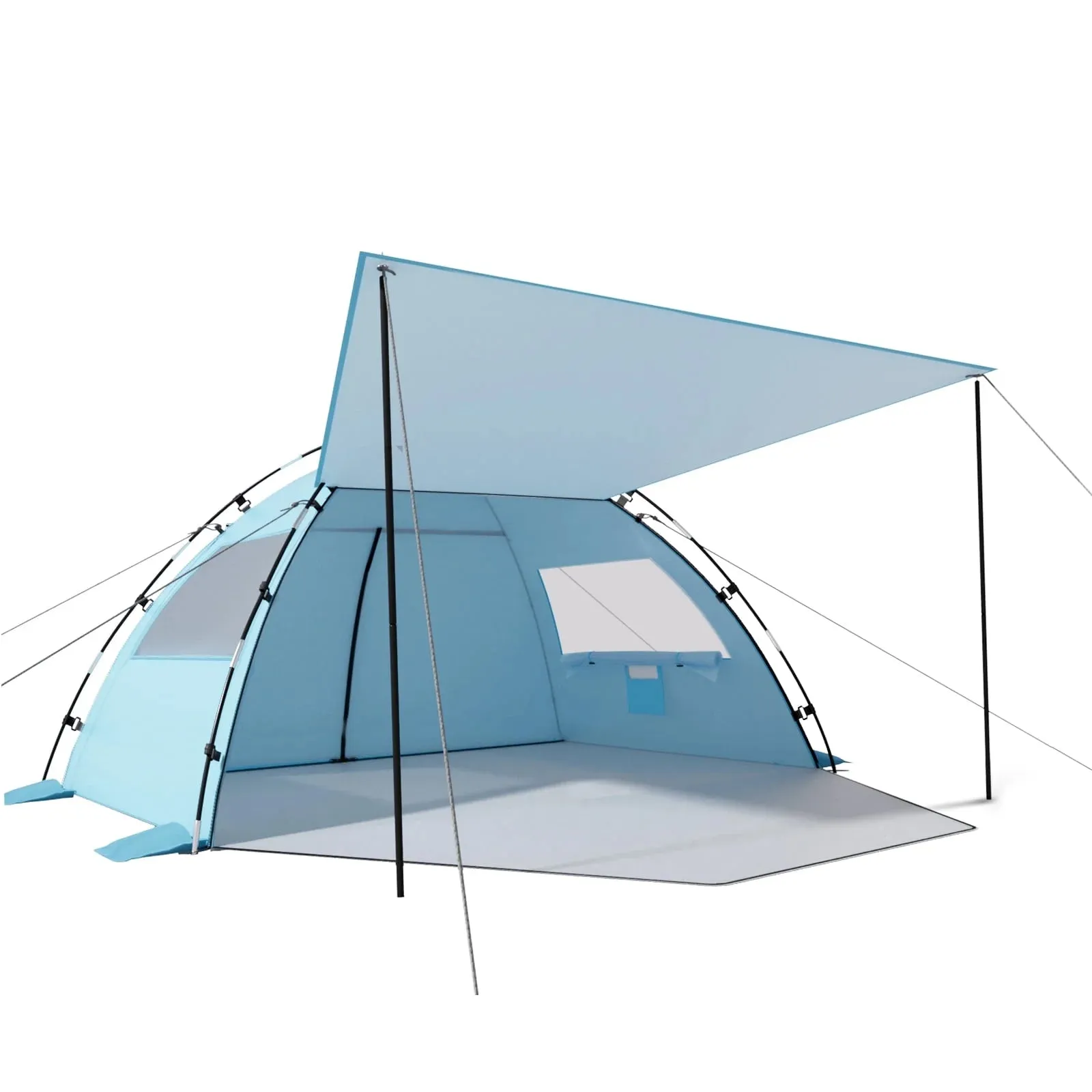 Aship Beach Tent for 4-5 Person, UPF 50  Sun Shelter with 360° Ventilation & Large Canopy, Easy Setup & Portable for Family Camping Hiking Beach Adventures