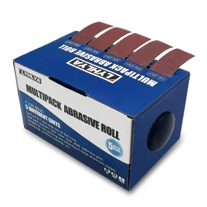 Assorted Sandpaper Rolls Emery Cloth Roll 5 Grits Abrasive Sandpaper Rolls Assorted Sand Paper with Dispenser for Woodworking Automotive Metal Polishing, 150 240 320 400 600