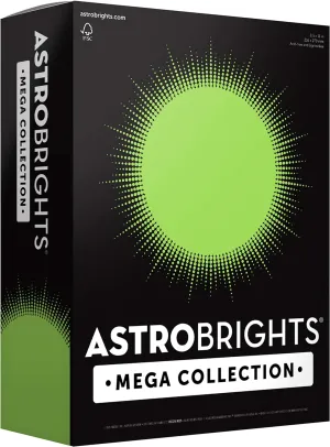 Astrobrights Mega Collection, Colored Cardstock, Bright Lime Green, 320 Sheets, 65 lb/176 gsm, 8.5" x 11" - MORE SHEETS! (91698)