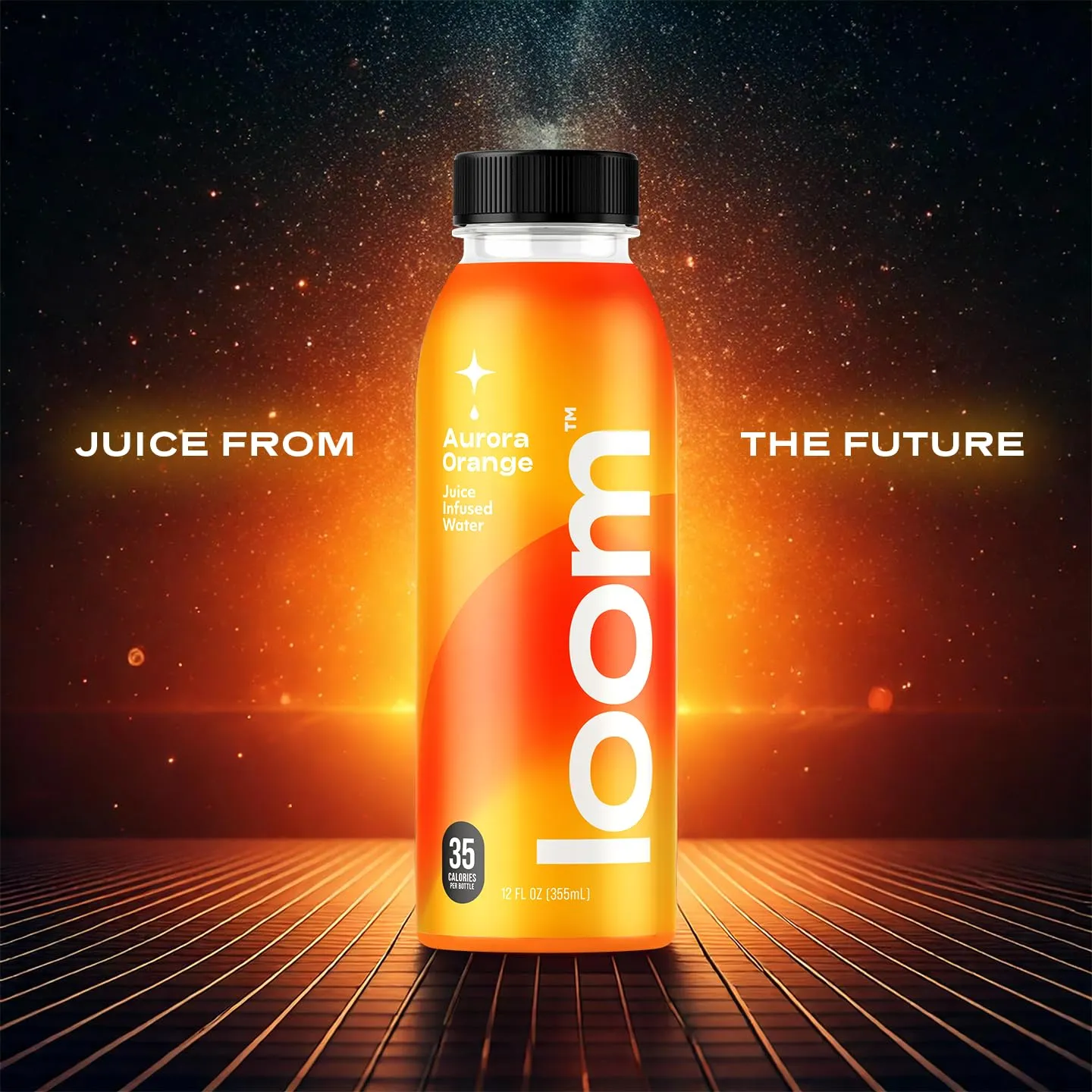 Aurora Orange Juice Drinks by Loom, Low Sugar Juice, Real Fruit, No Added Sugar, 35 Calories, Non-GMO, Vegan, Gluten Free, 12 oz bottles, 12 pack