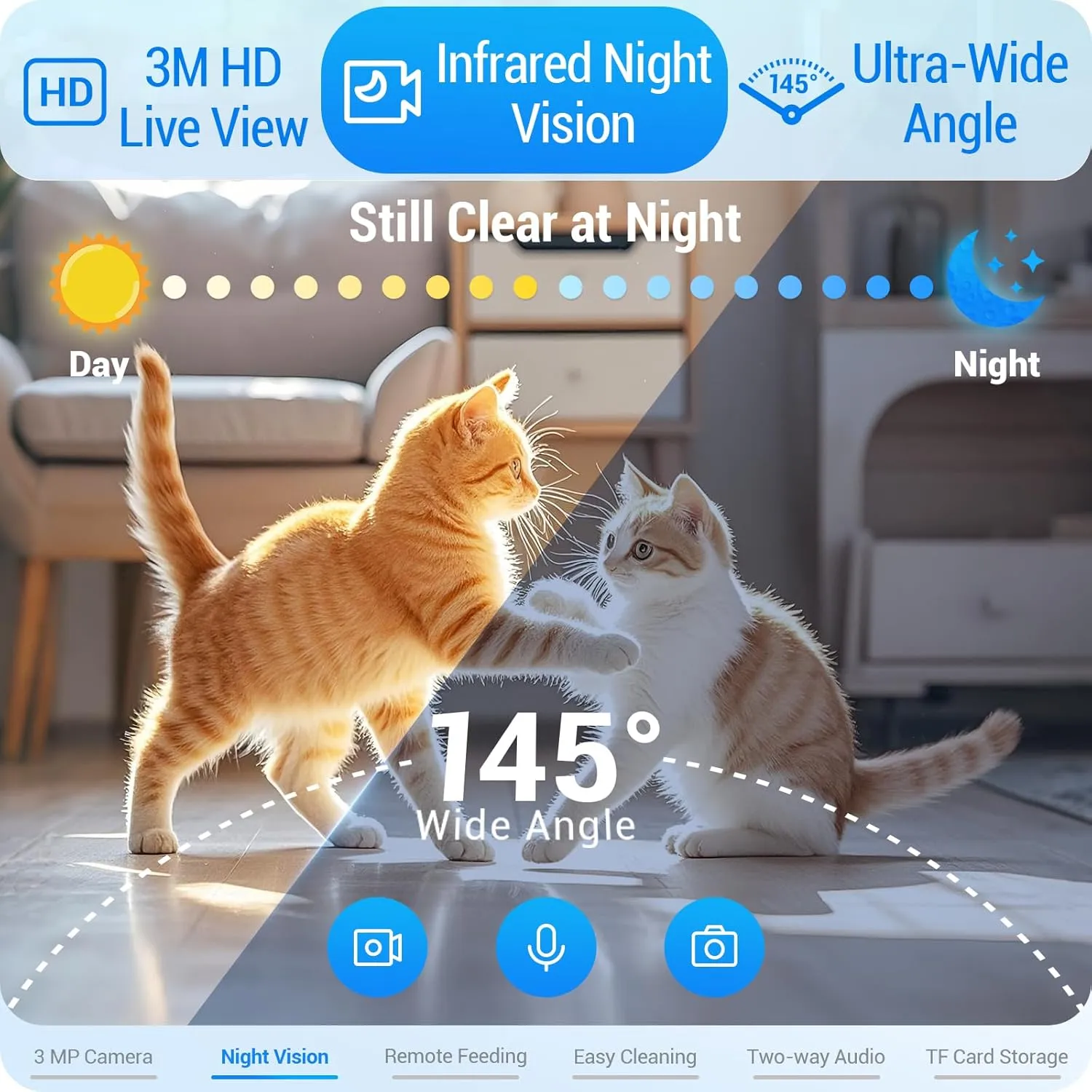 Automatic Cat Feeder with 2K Camera: 5G WiFi Automatic Dog Feeder with Night Vision, Auto Cat Food Dispenser with 7L Large Pet Food Storage Container for Multiple Pet,Detachable for Easy Clean -29 Cup
