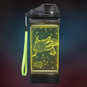 Axolotl Water Bottle, Light Up 3D Salamander Design, 14oz Tritan BPA Free - Best Gift for 4 5 6 7-Year-Old Boys Girls- Kids Drinking Cup - Christmas Holiday