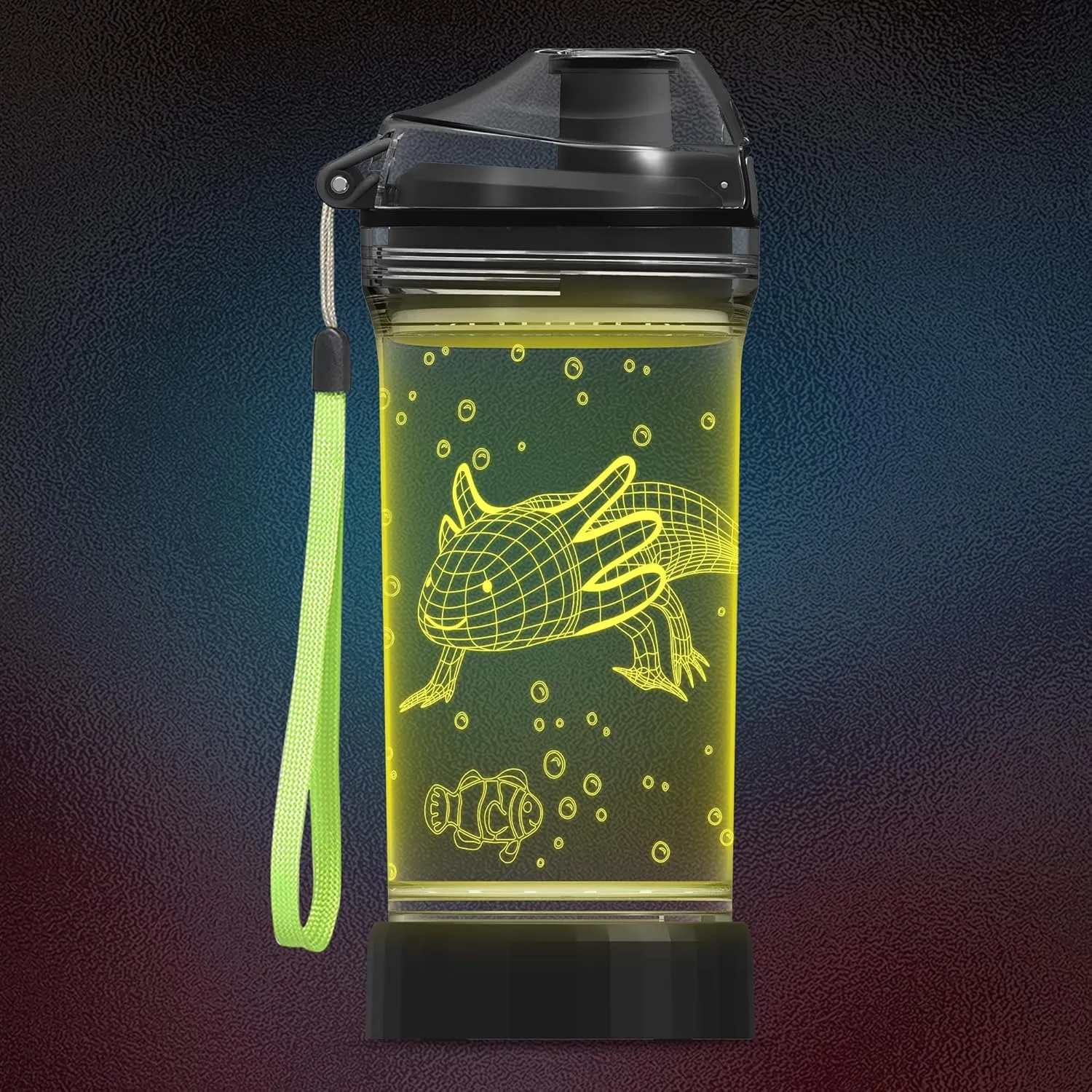 Axolotl Water Bottle, Light Up 3D Salamander Design, 14oz Tritan BPA Free - Best Gift for 4 5 6 7-Year-Old Boys Girls- Kids Drinking Cup - Christmas Holiday