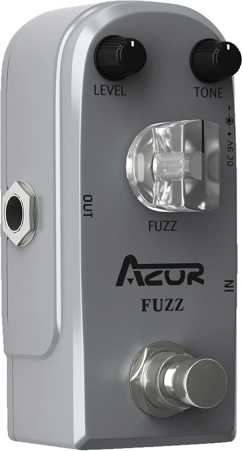AZOR Fuzz Pedal Vintage Mini Guitar Effects Pedal - True Bypass, Aluminum Alloy Chassis, Compact Pedalboard for Electric Guitar/Bass (Stage & Studio Use)