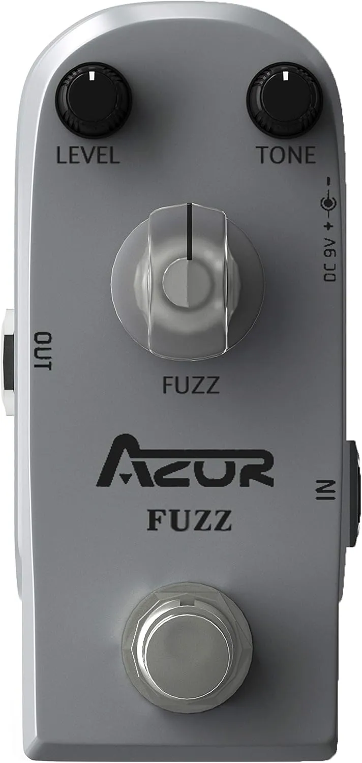 AZOR Fuzz Pedal Vintage Mini Guitar Effects Pedal - True Bypass, Aluminum Alloy Chassis, Compact Pedalboard for Electric Guitar/Bass (Stage & Studio Use)