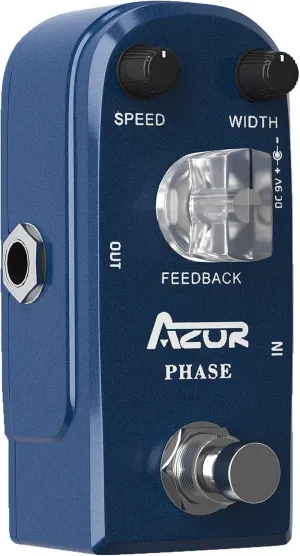 AZOR Phase Pedal Mini Analog Effect Pedal for Electric Guitar & Bass True Bypass, Pure Signal Processing Compact & Portable Design Stage & Studio Use