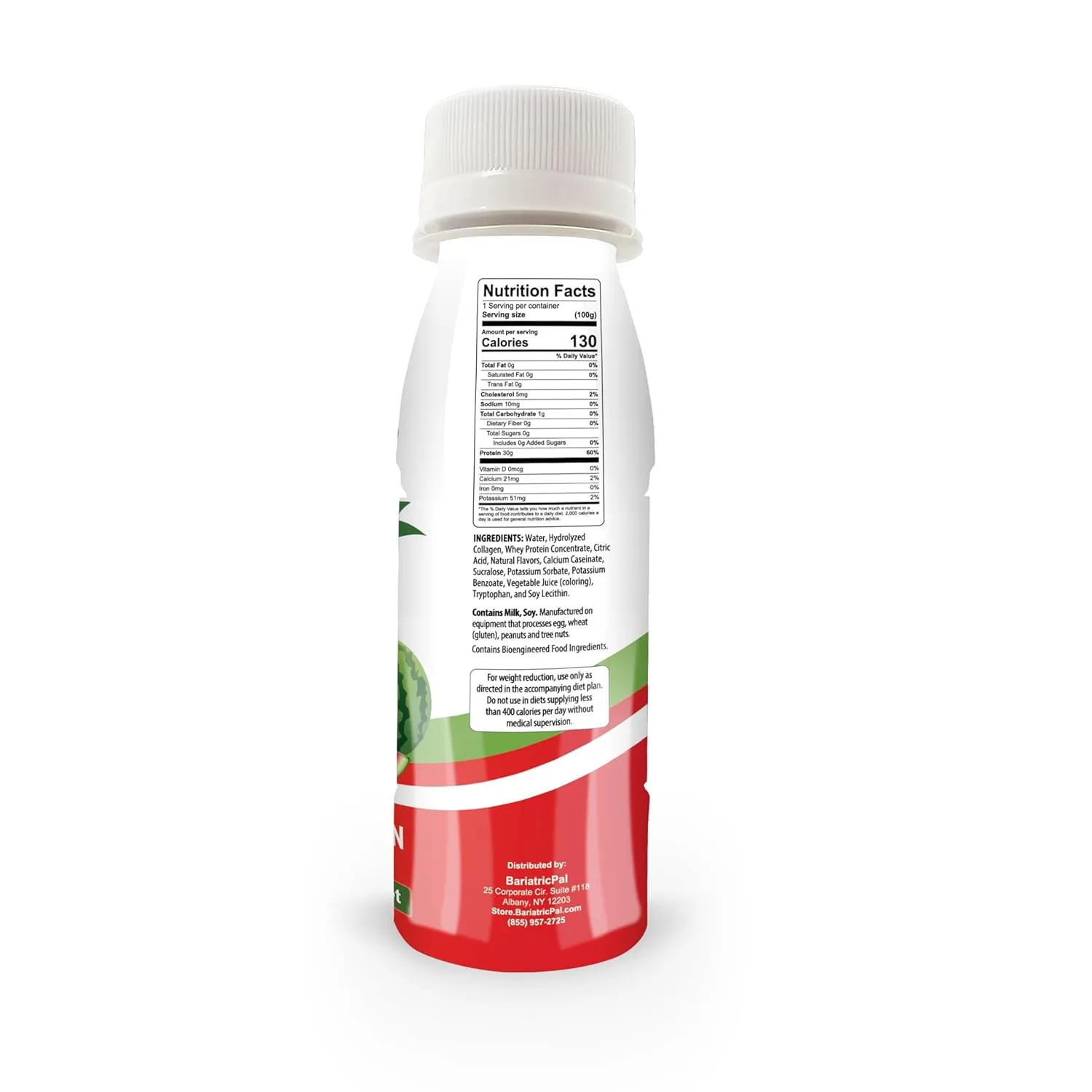 BariatricPal 30g Whey Protein & Collagen Sugar-Free Power Pro Shots - Watermelon (24 Bottles)