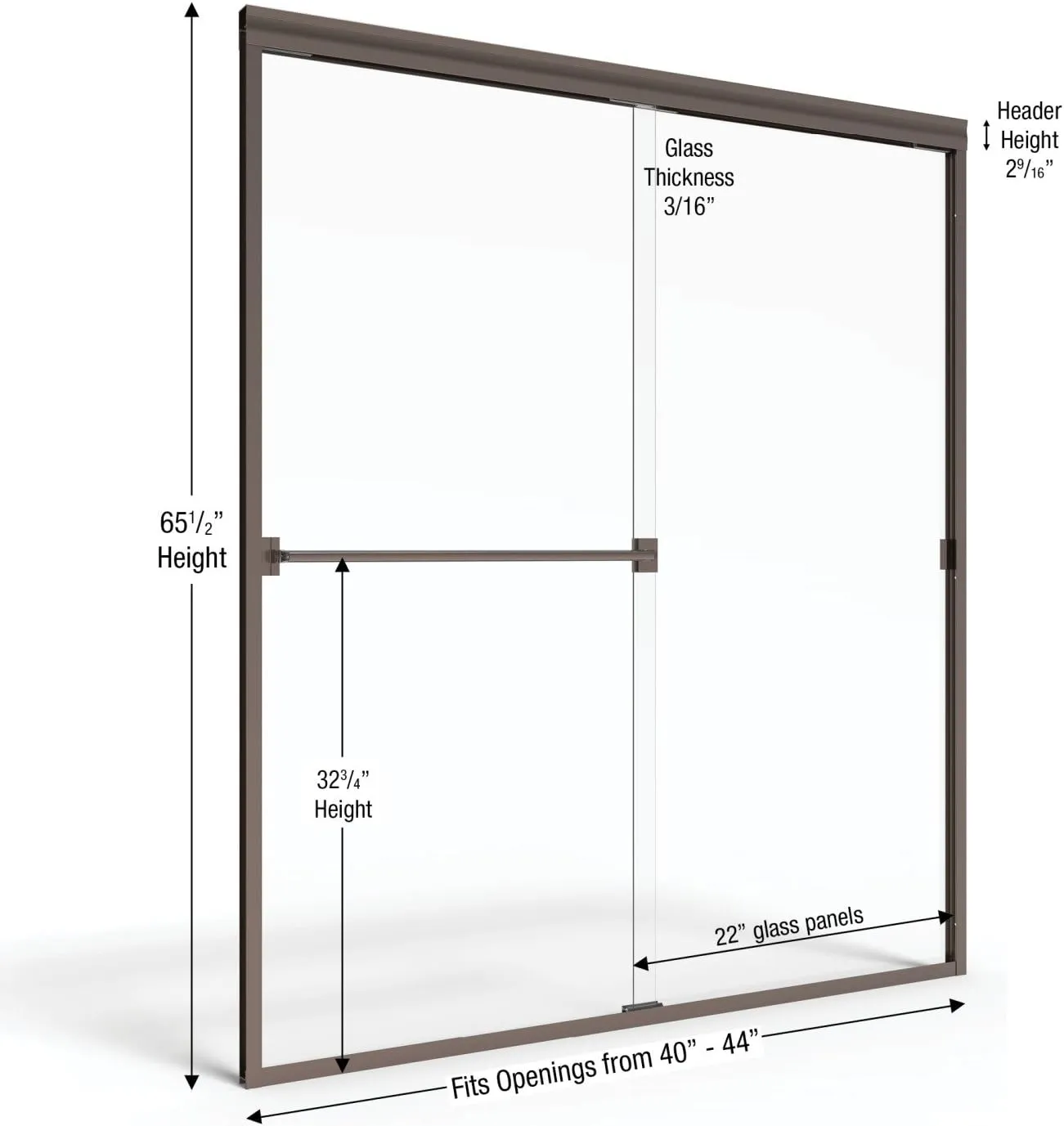 Basco CLCH05A4465CLOR Shower Door, Oil Rubbed Bronze
