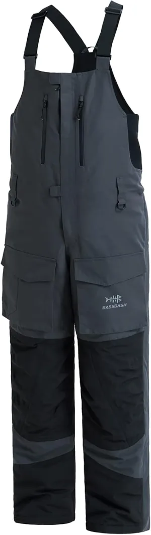 BASSDASH Splice Men’s Insulated Waterproof Fishing Hunting Bibs Ripstop Breathable Snow Pants