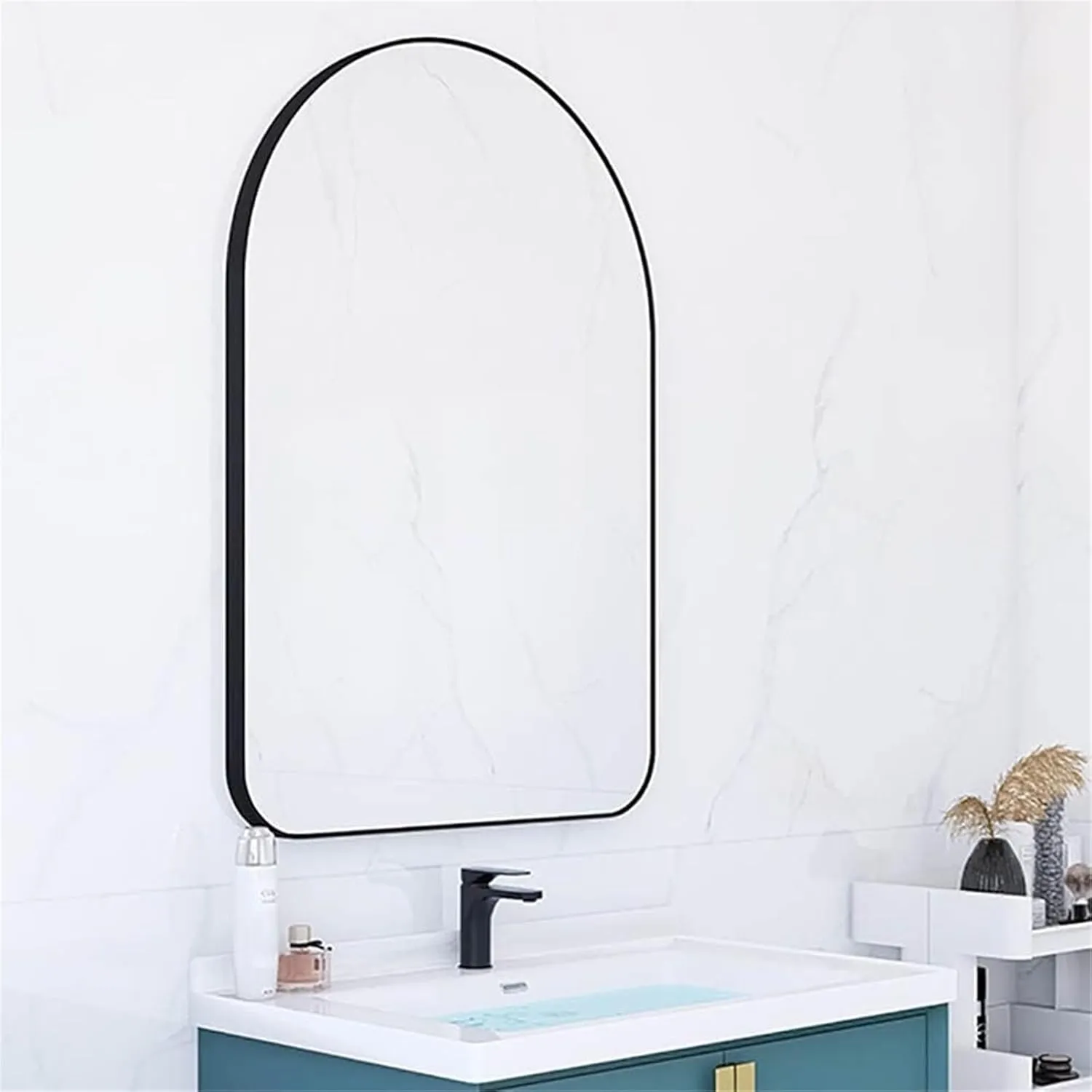 Bathroom Mirror, Metal Frame High-Definition Makeup Mirror Decorative Mirror for Living Room Bedroom Dressing Table(A,500 * 800MM)