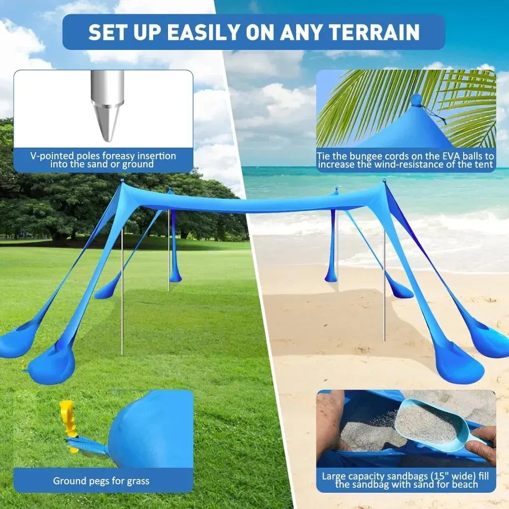 Beach Tent Canopy Pop Up Shade UPF50