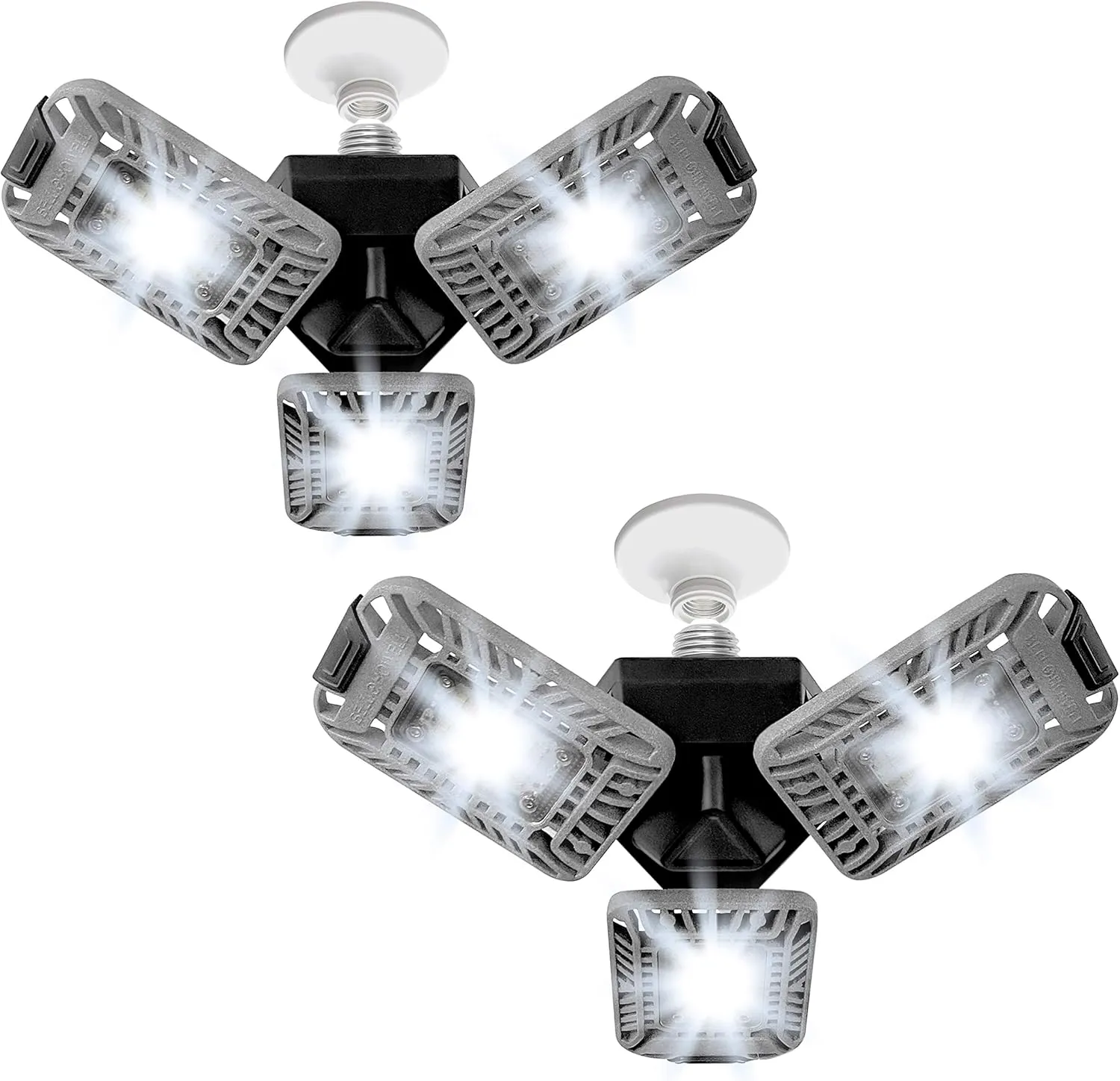 Bell Howell Triburst Deluxe, ASON TV 5500 Lumens/6500 Kelvin Indoor Lights S/2, Ultra Bright Lighting with 144 LED Bulb, Multi-Directional Triple Panel Bedroom, Garage, Ceiling Light