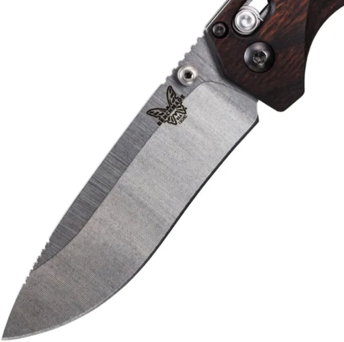 Benchmade Grizzly Creek Stabilized Wood 15060-2 Drop-Point 3.5" Plain Pocket Knife