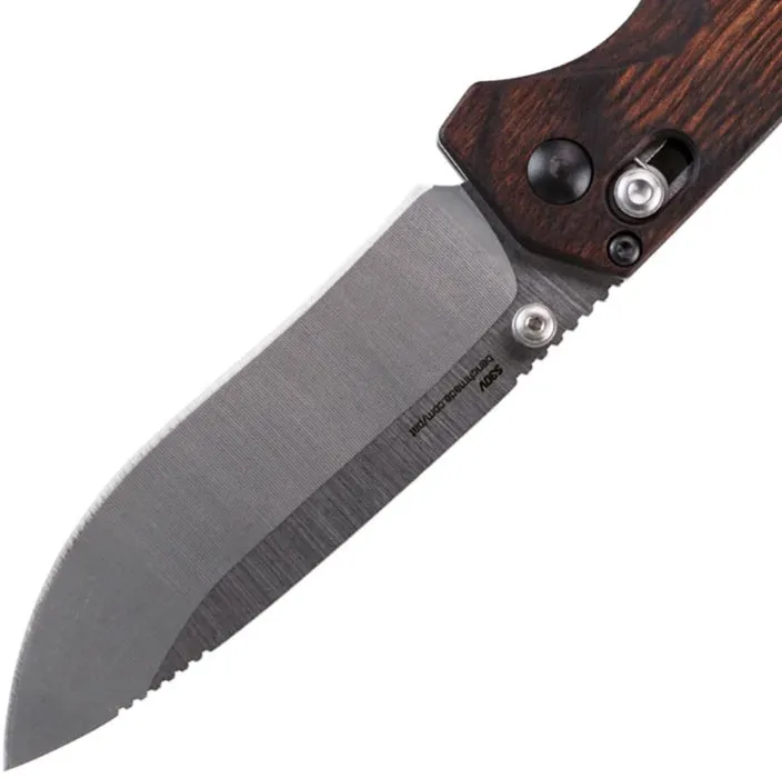 Benchmade Grizzly Creek Stabilized Wood 15060-2 Drop-Point 3.5" Plain Pocket Knife