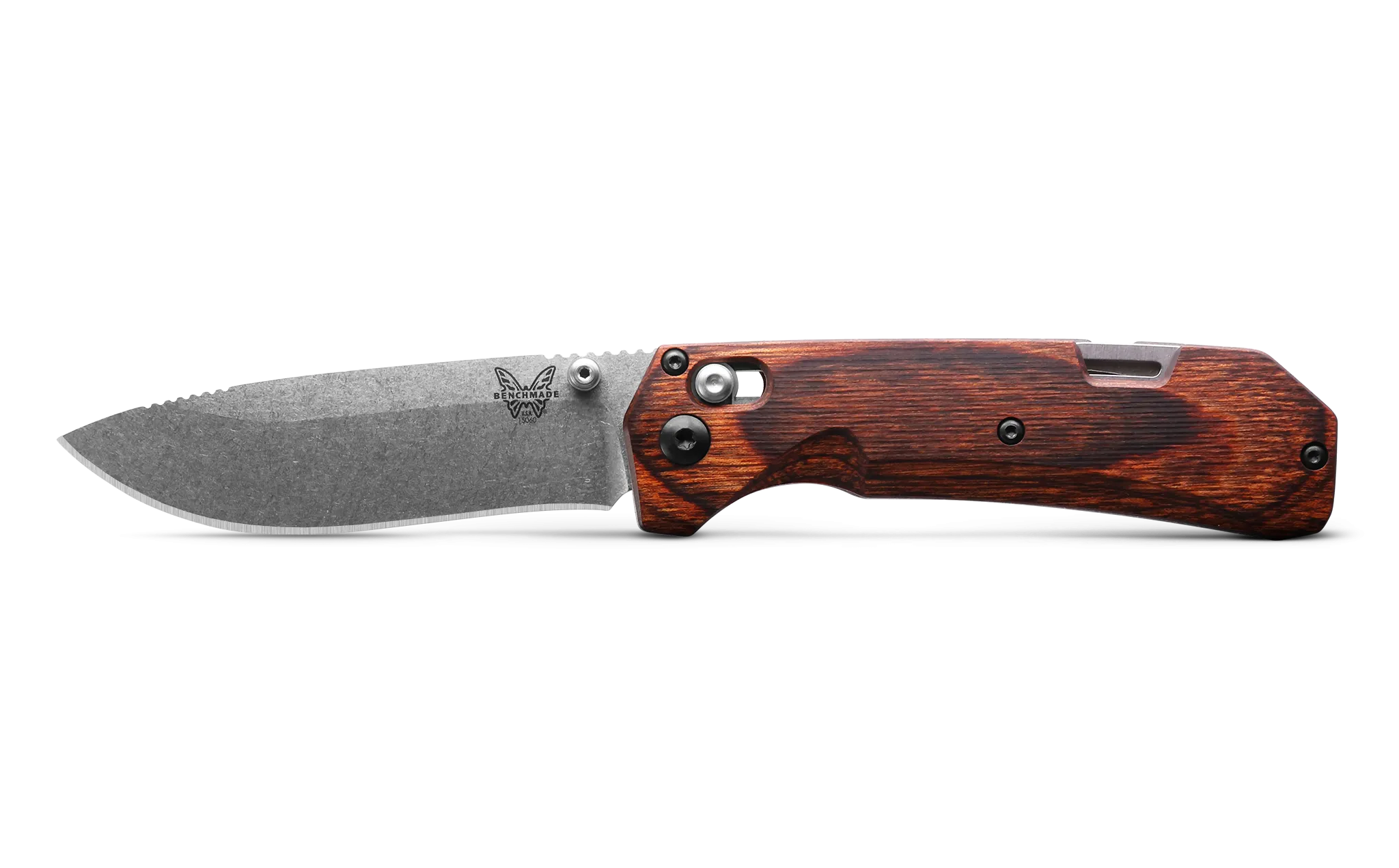 Benchmade Grizzly Creek Stabilized Wood 15060-2 Drop-Point 3.5" Plain Pocket Knife