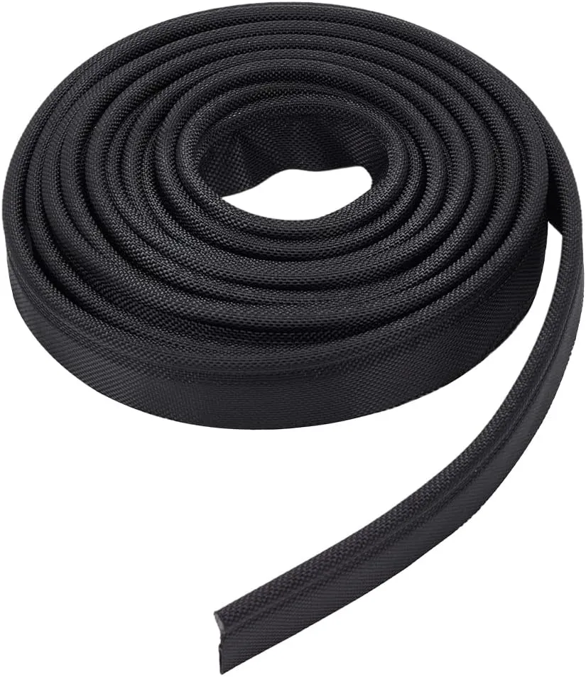BENECREAT 5.4 Yards Black Awning Rail Insert,1.2inch Double Flap Awning Tent Piping Insert for Rv, Awnig, Tarps, Camping Tent Accessories