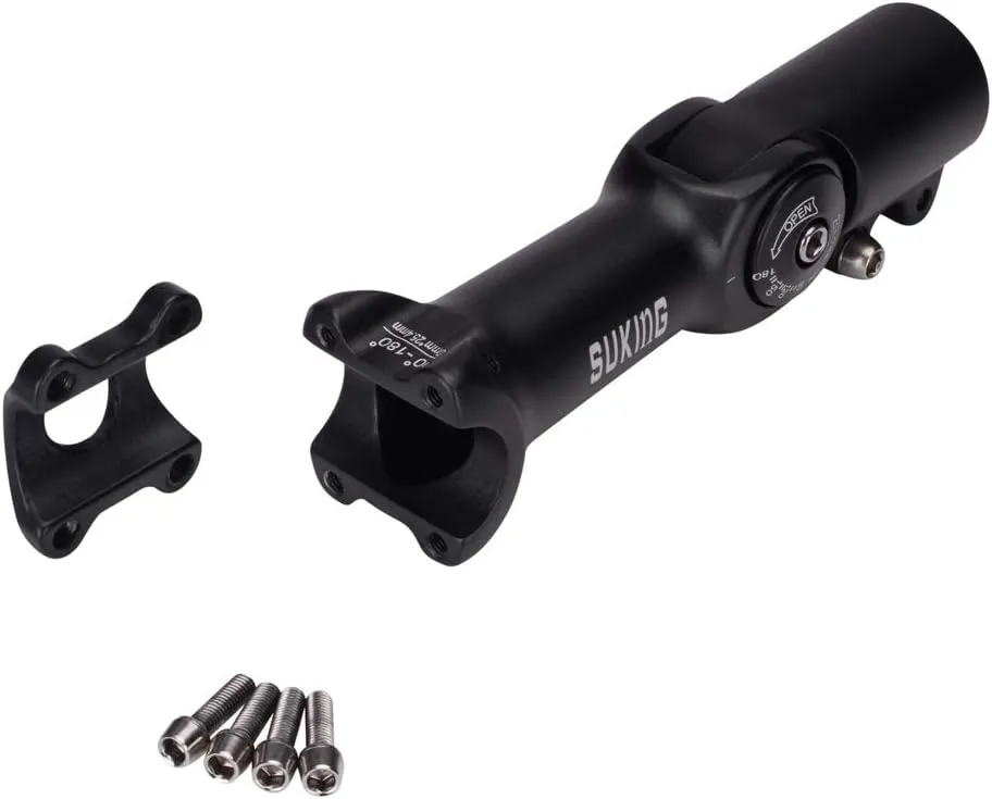 BESNIN Adjustable Bike Stem 0-90 Degree 31.8mm or 25.4mm，60mm or 90mm or 93mm or 100mm, Adjustable MTB Stem Black or Red Mountain Bike Handlebar Stem for Bicycle, Road Bike, MTB