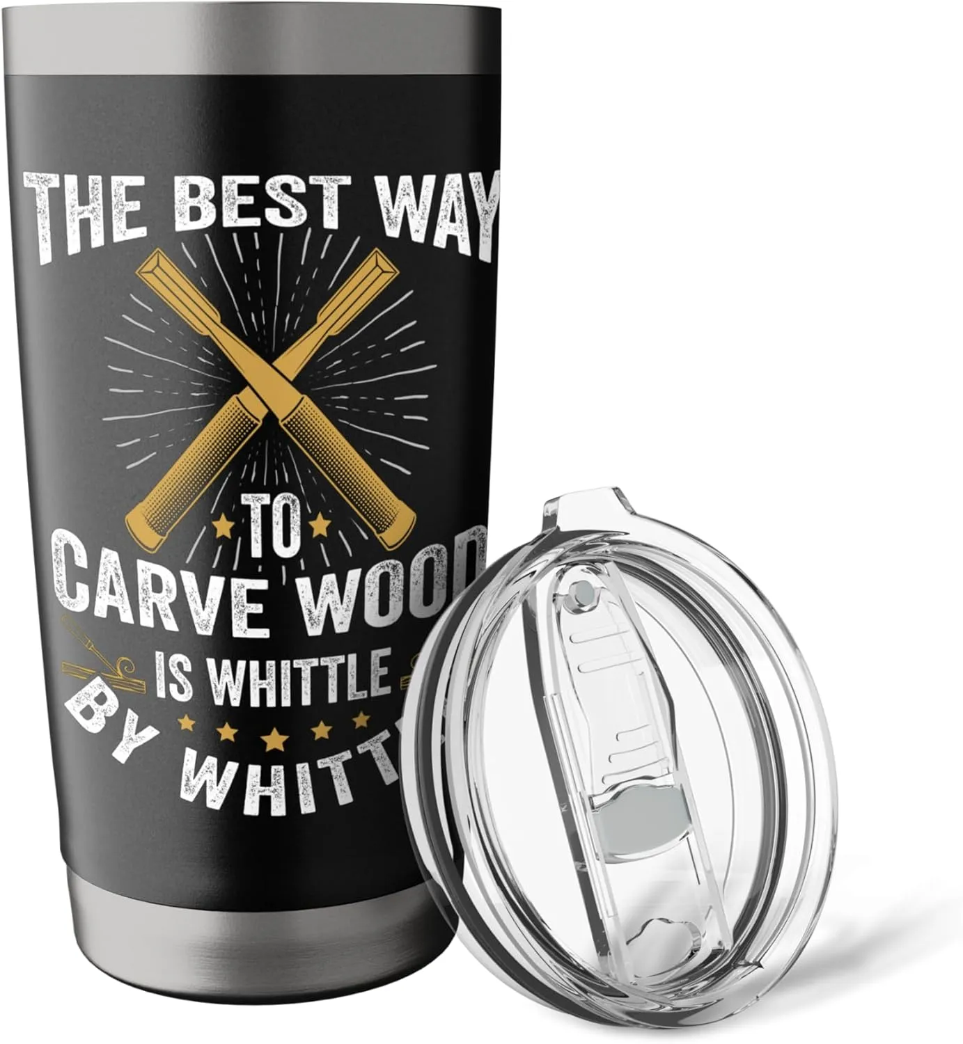 Best Way To Curve Funny Whittling Wood Carving Whittler Mens Stainless Steel Insulated Tumbler