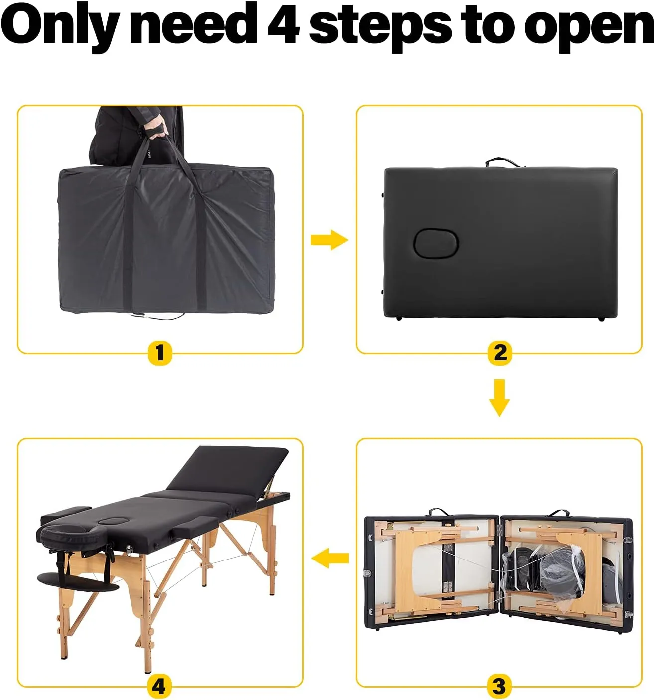 BestMassage Massage Bed Portable Massage Table 24 inche Wide Lash Bed Heigh Adjustable 3 Folding Spa Table with Non-Woven Bag for Spa Footmassage Facial CareSpa Tattoo