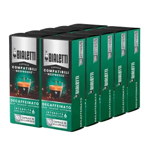 Bialetti Aluminum Nespresso Compatible Capsules - 100 count DECAFFEINATO Espresso Pods compatible with Nespresso Machines…