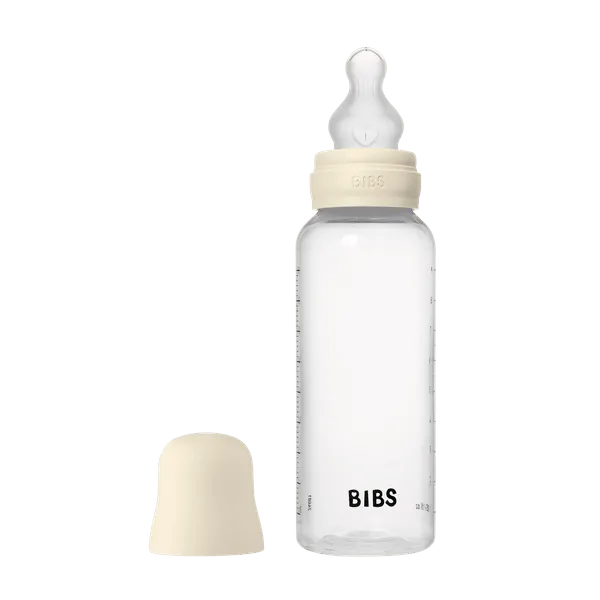 BIBS BPA-Free PP Baby Bottle Round Silicone 2 pack 270 ml Medium Flow Ivory (Min. of 2 PK , multiples of 2 PK)
