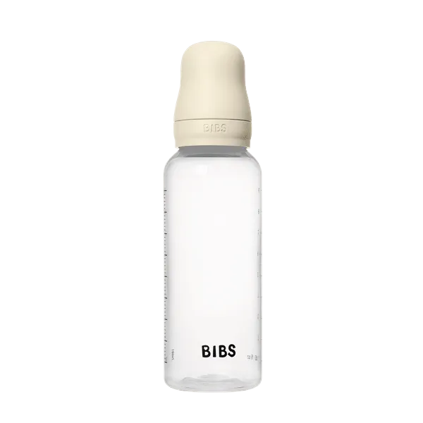 BIBS BPA-Free PP Baby Bottle Round Silicone 2 pack 270 ml Medium Flow Ivory (Min. of 2 PK , multiples of 2 PK)