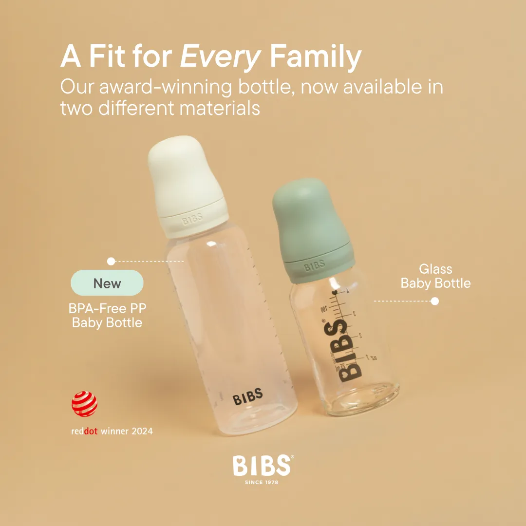 BIBS BPA-Free PP Baby Bottle Round Silicone 2 pack 270 ml Medium Flow Ivory (Min. of 2 PK , multiples of 2 PK)