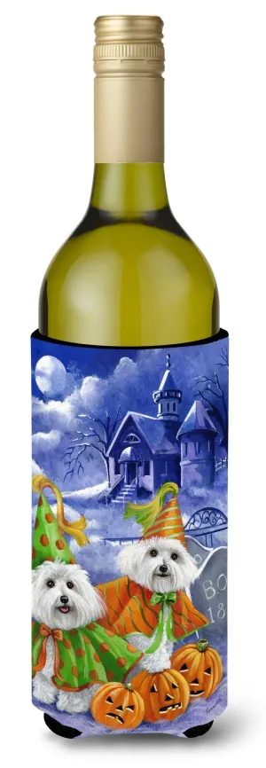 Bichon Frise Halloween Haunted House Wine Bottle Hugger PPP3022LITERK