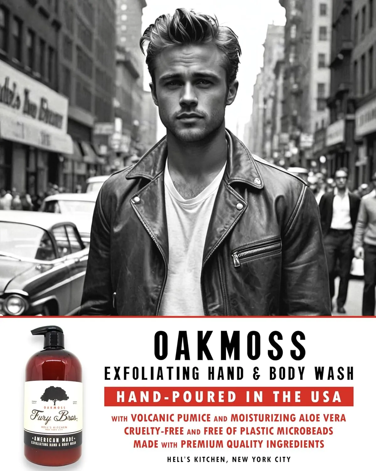 Black Series Hand & Body Wash | Oakmoss | Natural Ingredients | Exfoliating Volcanic Pumice | Moisturizing Aloe Vera | Made in USA | Cruelty-Free | Microbead Free | 16 oz