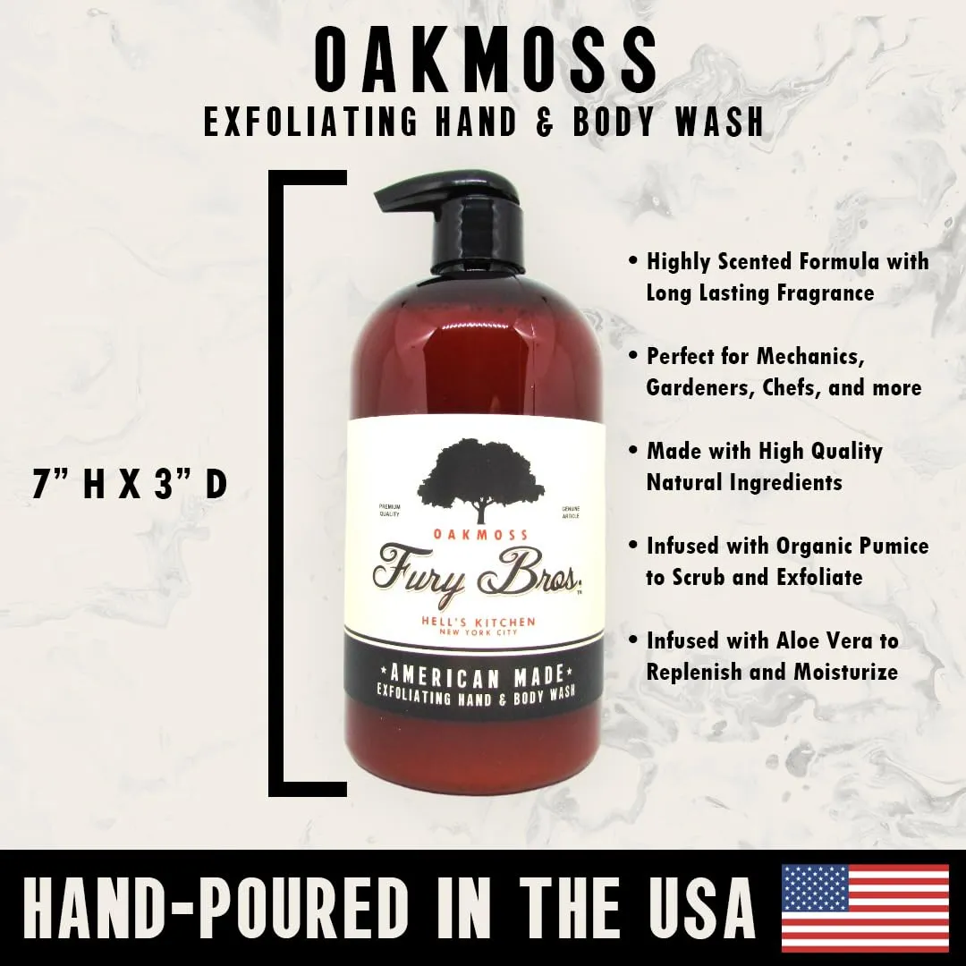 Black Series Hand & Body Wash | Oakmoss | Natural Ingredients | Exfoliating Volcanic Pumice | Moisturizing Aloe Vera | Made in USA | Cruelty-Free | Microbead Free | 16 oz